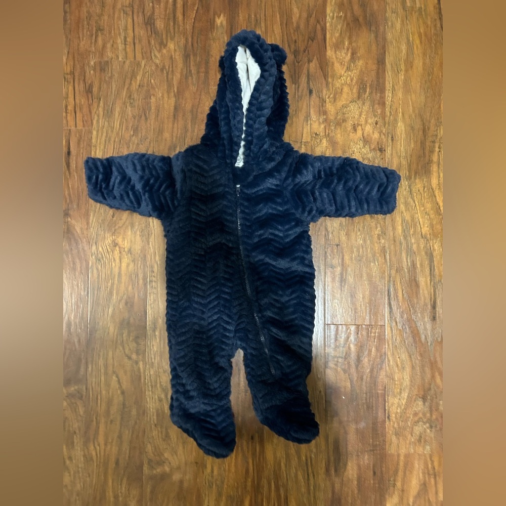 Wonder Nation Baby Teddy Fleece Pram Snowsuit – Size 3–6 Months